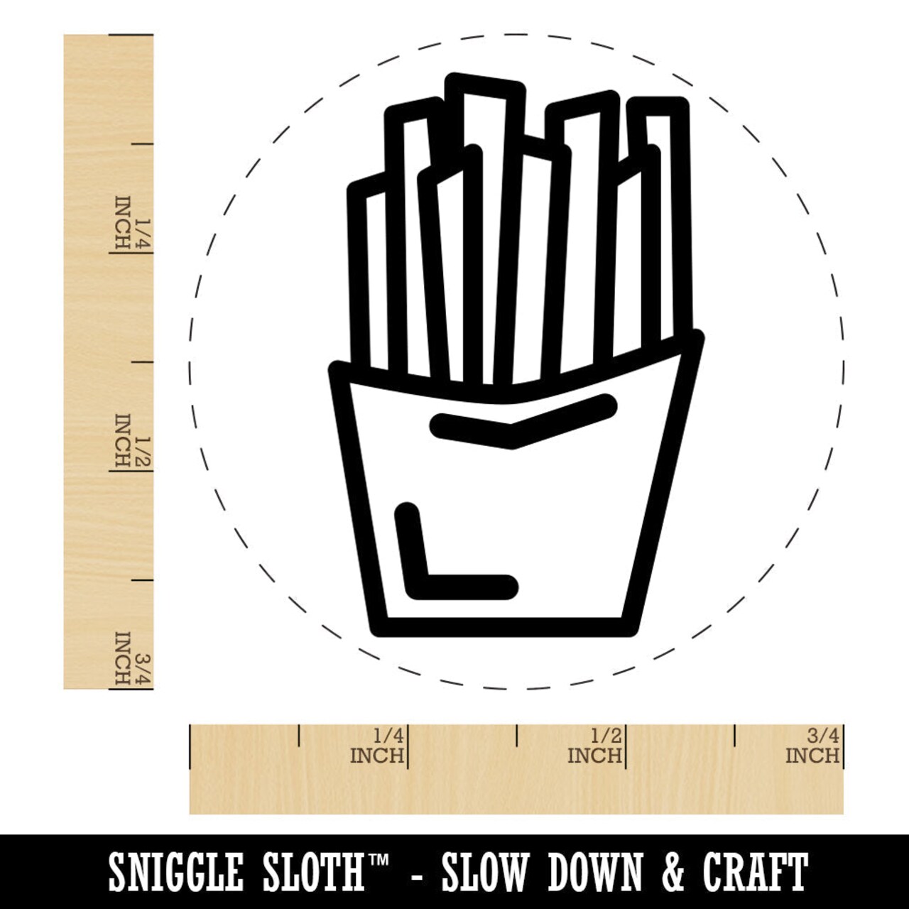 French Fries Snack Doodle Rubber Stamp for Stamping Crafting Planners